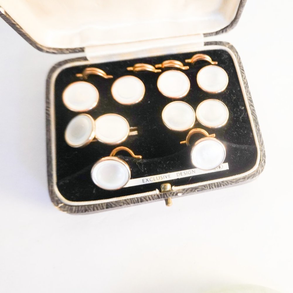 Tuxedo Cufflinks and Studs- Antique Complete Set